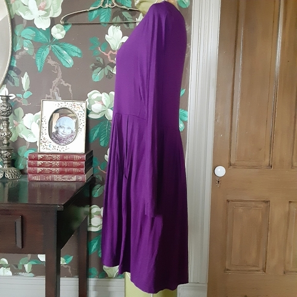 Purple Long Sleeve Mid Length Dress Size Large - Picture 6 of 11
